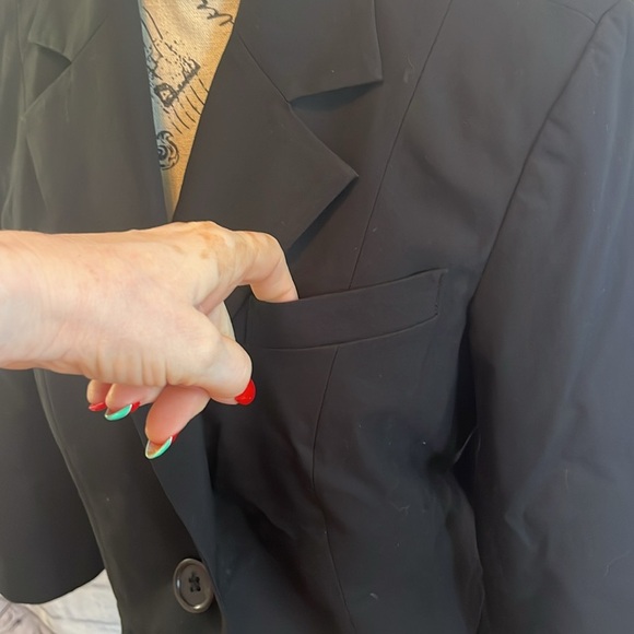 Vintage Trina Turk Blazer One Button Black Size 8 Pockets Fitted - Picture 4 of 10